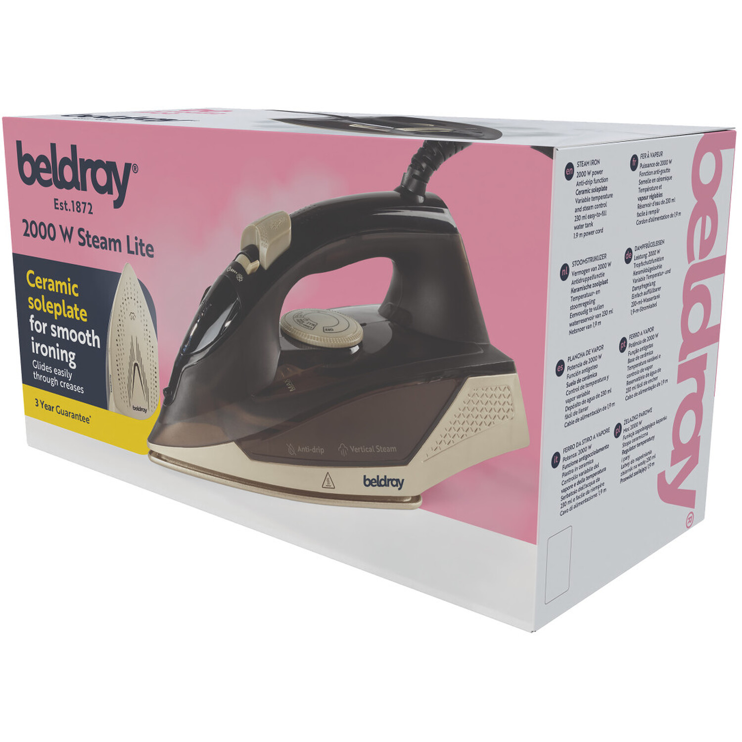 Beldray Steam Lite Iron Grey Image 4