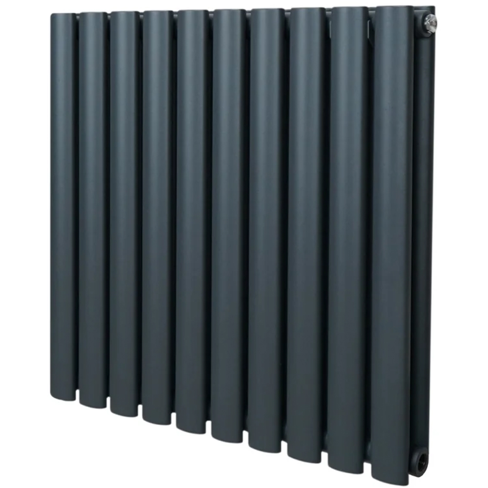 Monster Shop 2684BTU Anthracite Grey Oval Column Radiator 600 x 600mm Image 3