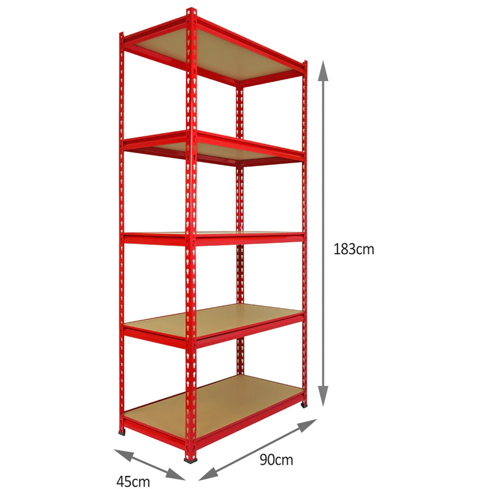 Monster Shop Z Rax 5 Shelf Corner Shelving Unit with 4 Garage Racking Bays Image 5