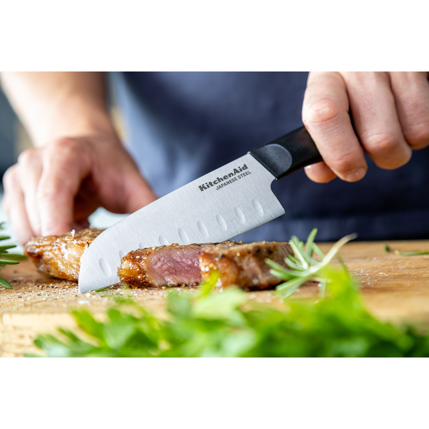 Pack of 3 Kitchen Aid Knife Set - Black Image 8