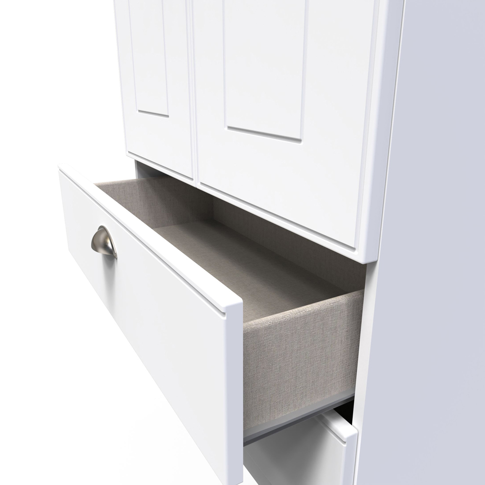 Crowndale Victoria 2 Door 2 Drawer White Ash and Oak Wardrobe Image 7