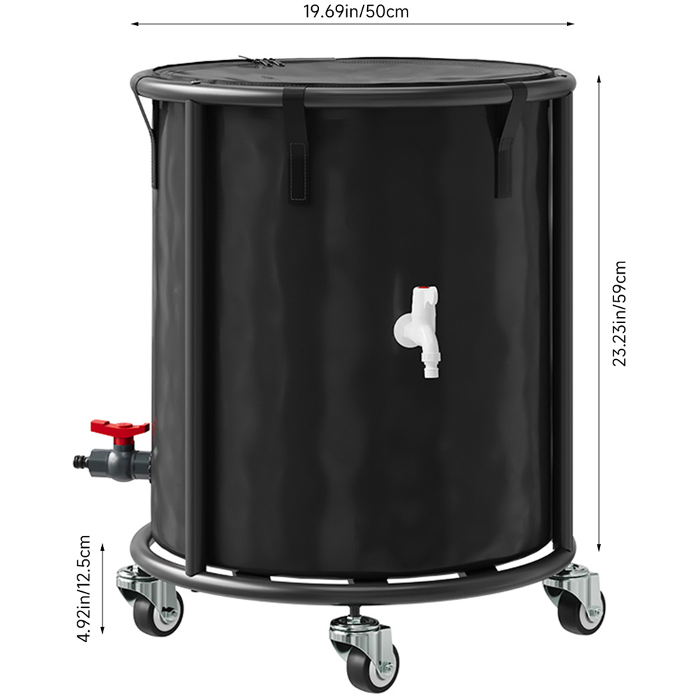 Living and Home 114L Mesh Filter Rain Water Barrel with Wheels and Side Tap Image 7