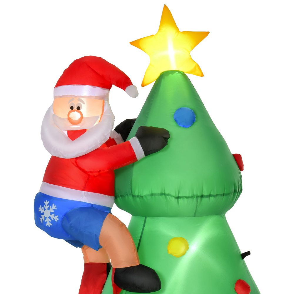 Everglow LED Inflatable Christmas Tree with Santa Claus and Dog Decoration 5.9ft Image 3