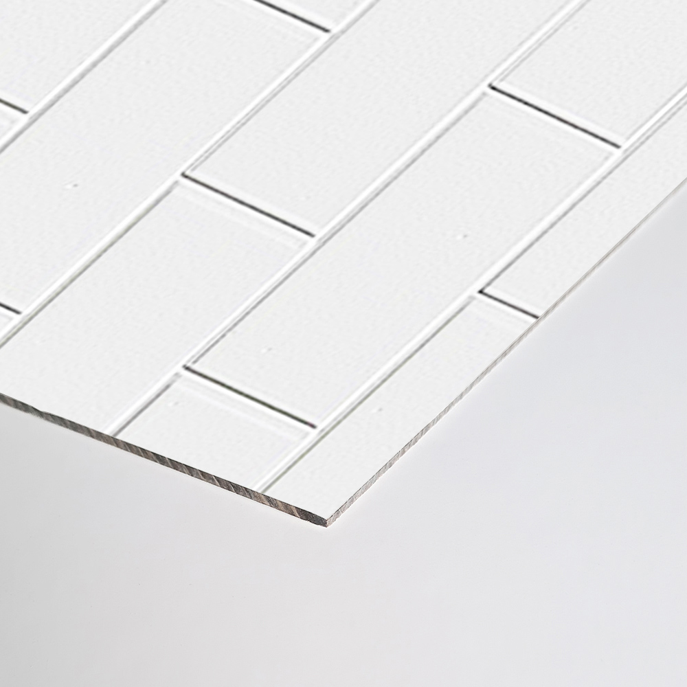 Wetwall Pure White Composite Tile Bathroom Wall Panel 1220 x 2440mm Image 3