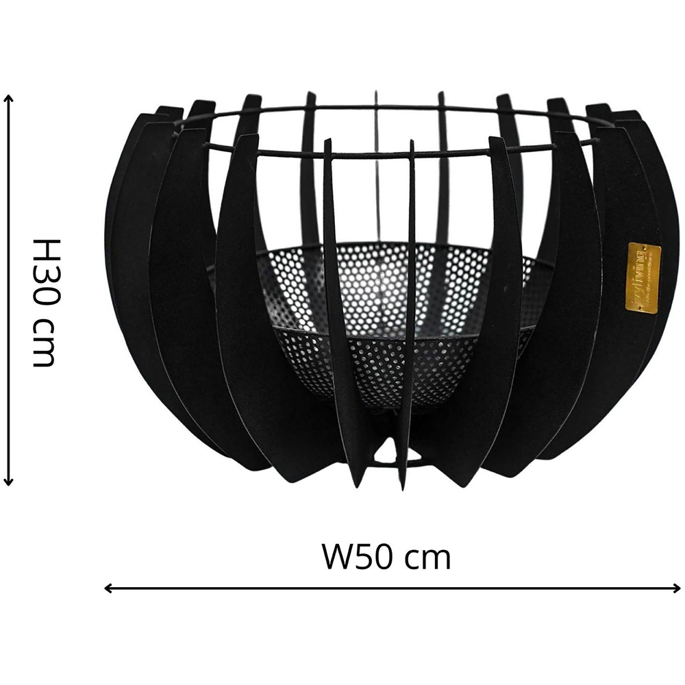 Ivyline Solis Matt Black Fire Pit 30 x 50cm Image 7