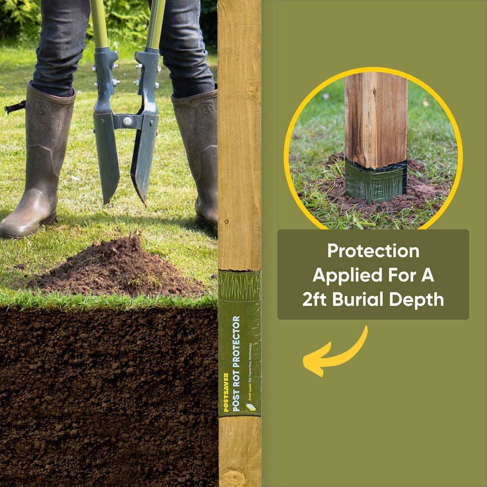 Postsaver Pro-Post 6ft 3 Pack UC4 Treated Wooden Fence Post 3 x 3 inch Image 3