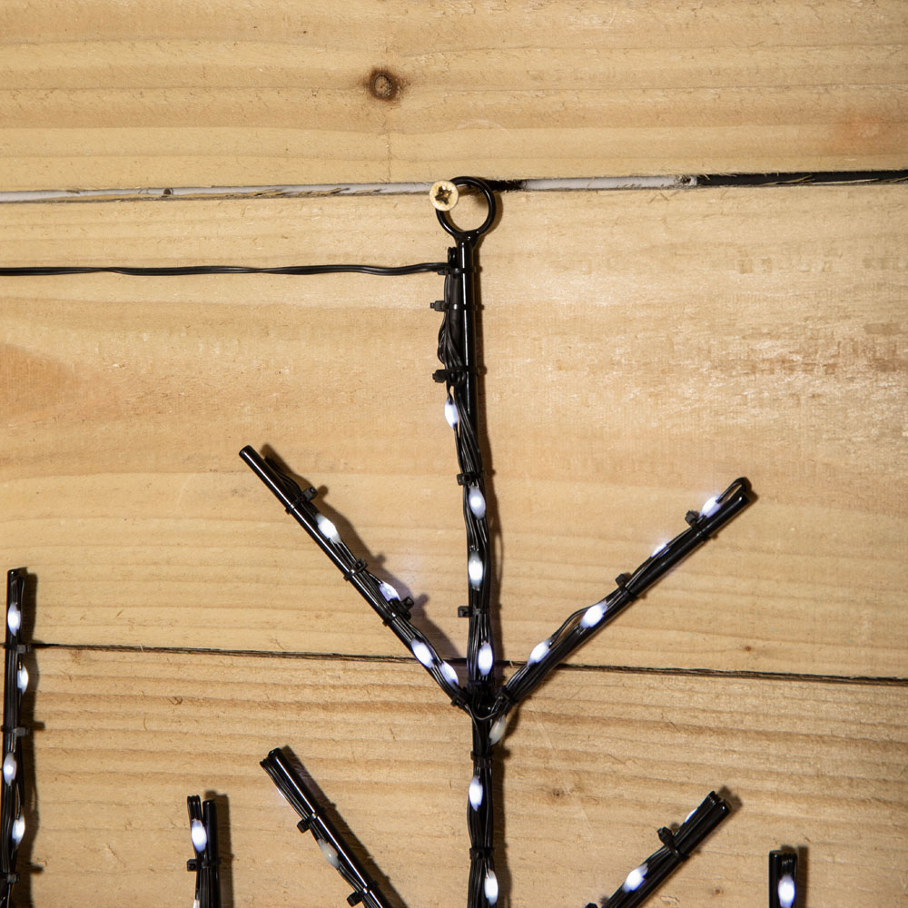 Premier FlexiBrights 250 Cool White LED Light Up Hanging Snowflake Christmas Decoration 76cm Image 3