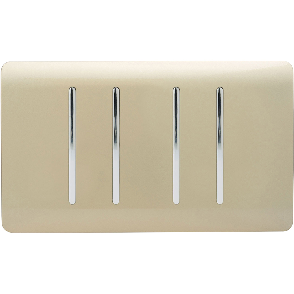 Trendi Switch 4 Gang 10amp 1 or 2 Way Champagne Gold Light Switch Image 1