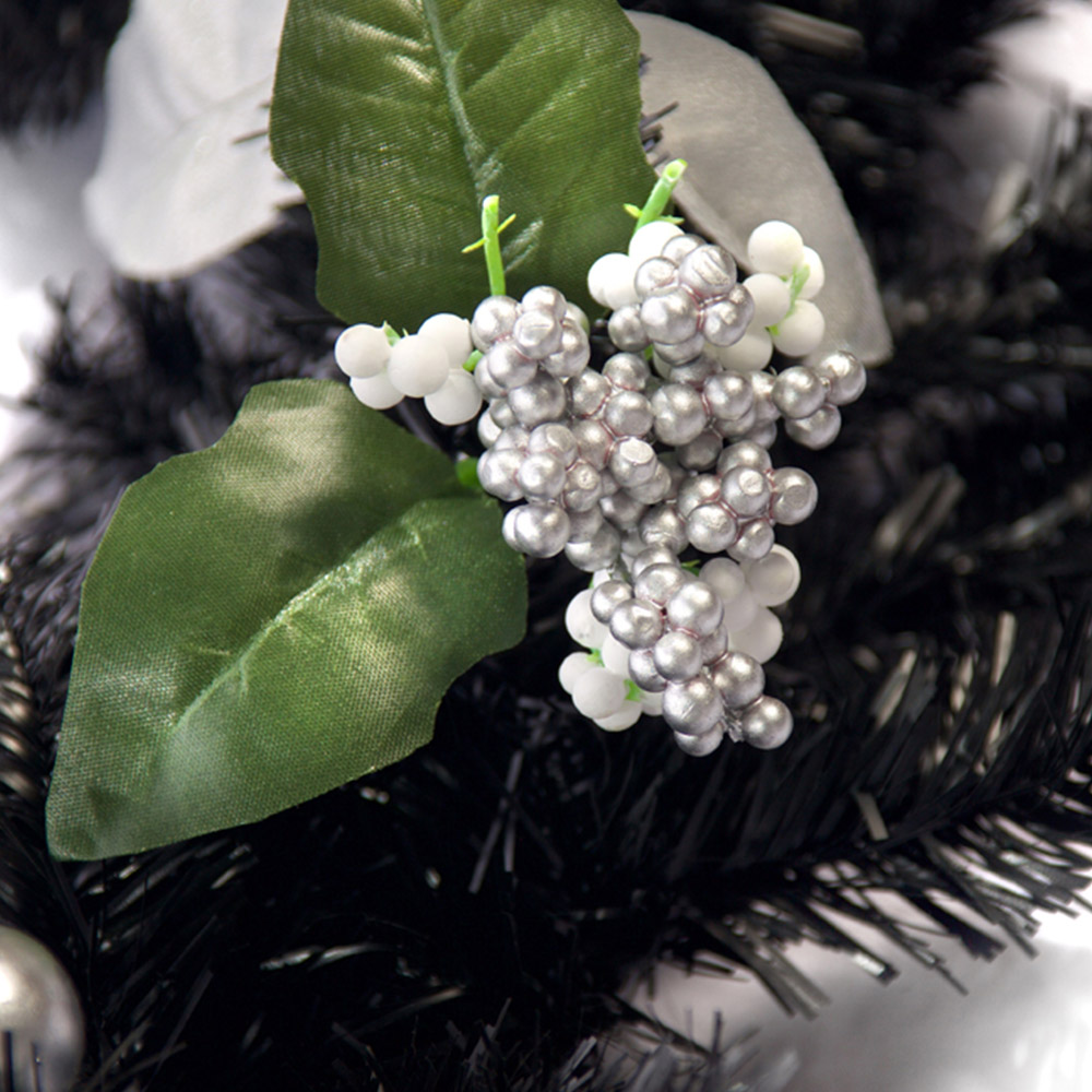 Best Artificial Black and Silver Christmas Garland 270cm Image 4