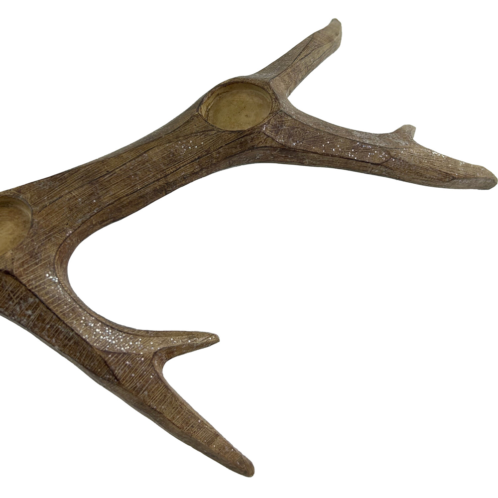 Decorative Antler Tea Light HolderBrown Image 4