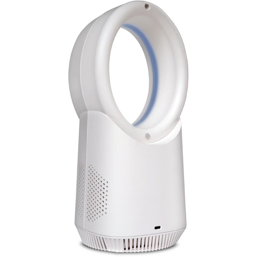 Vybra Solo White Rechargeable Bladeless Desk Fan 13 inch Image 7