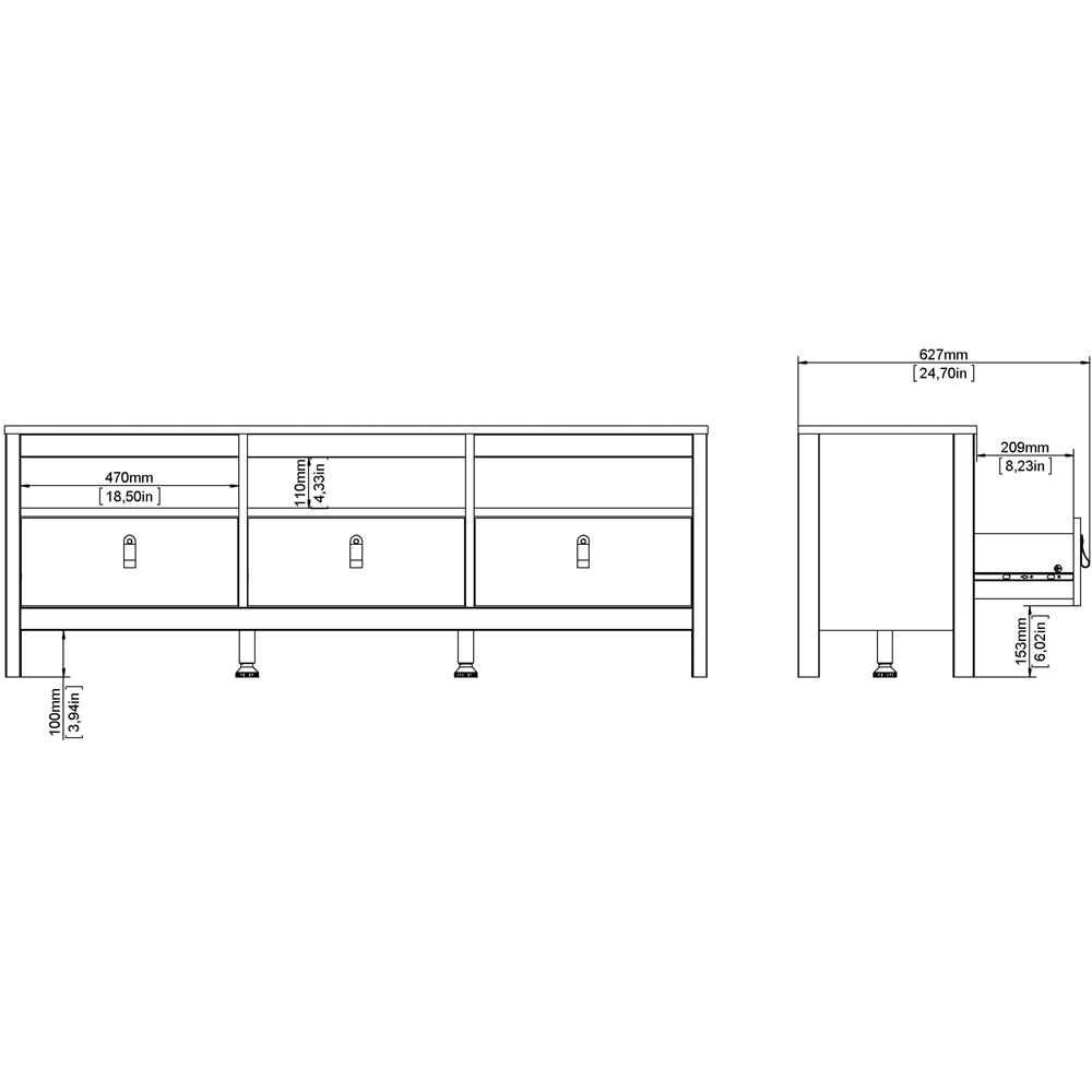 Florence Madrid 3 Drawer 3 Shelf Cashmere TV Unit Image 7