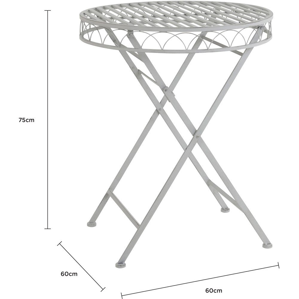 Charles Bentley 2 Seater Grey Decorative Rustic Metal Garden Bistro Set Image 8