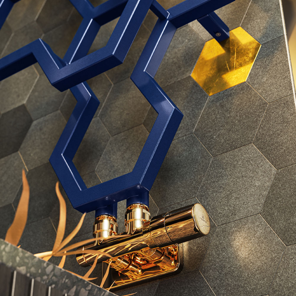 Terma Hex 1708 BTU Denim Radiator 1700 x 573mm Image 7