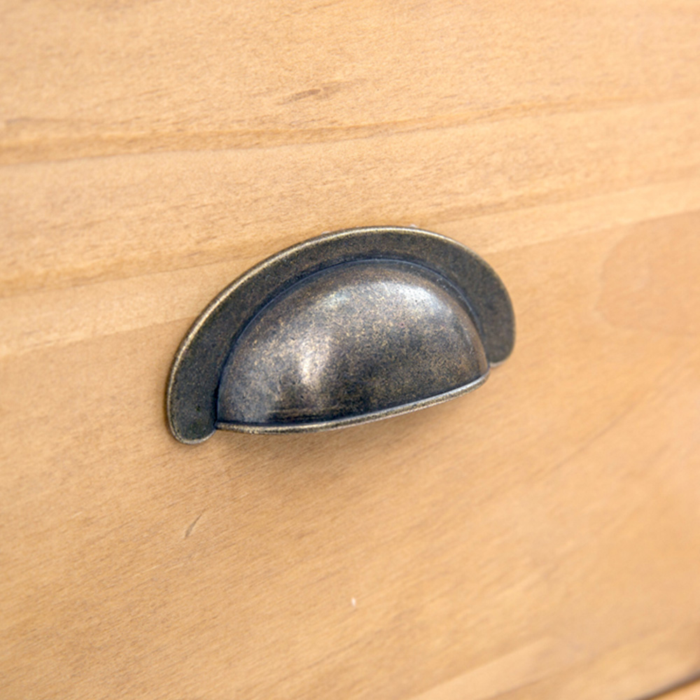 Cabinet Bits Lucca 6 Drawer Brown Brass Cup Handle Chest of Drawers Image 7