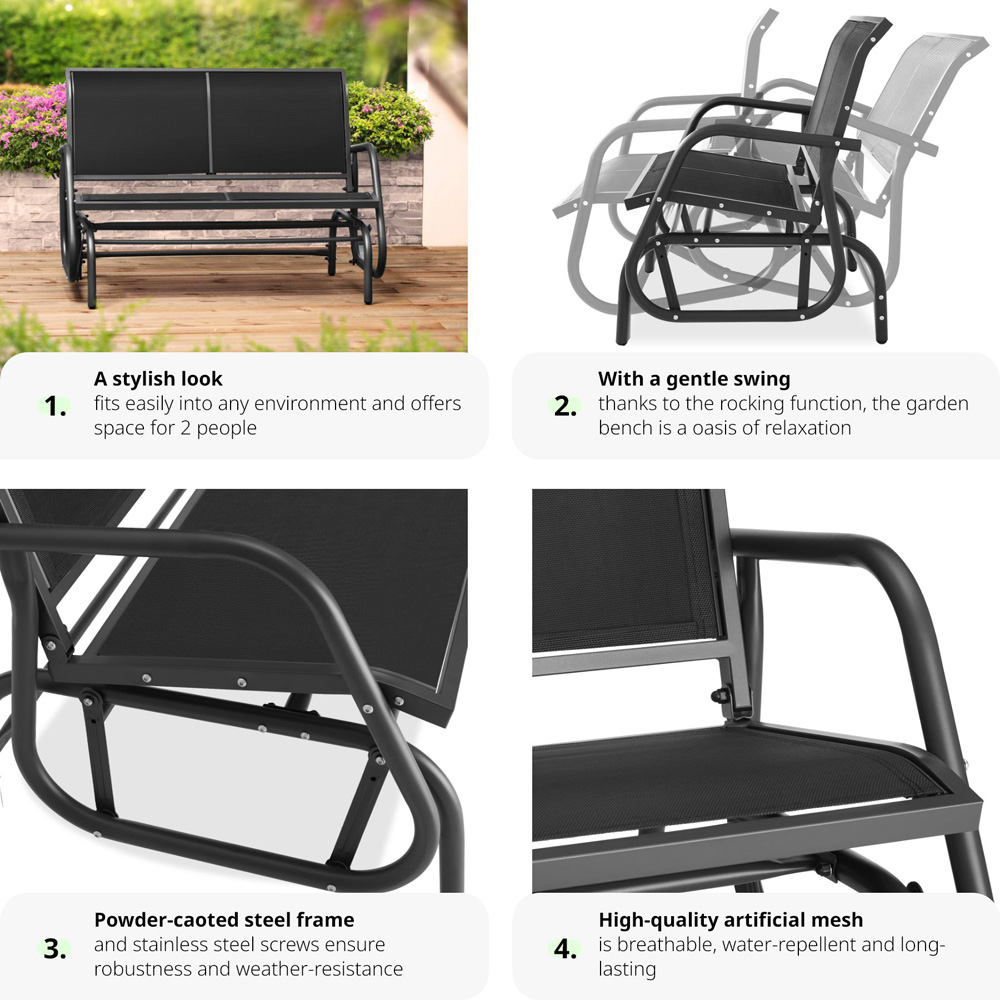 tectake Greta 2 Seater Swing Bench Image 5