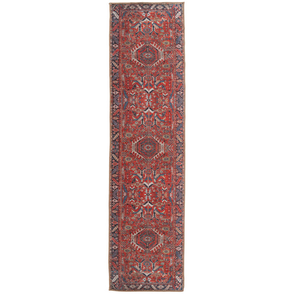 Kukoon Vintage Persian Inspired Terracotta Red Washable Rug 80 x 300cm ...