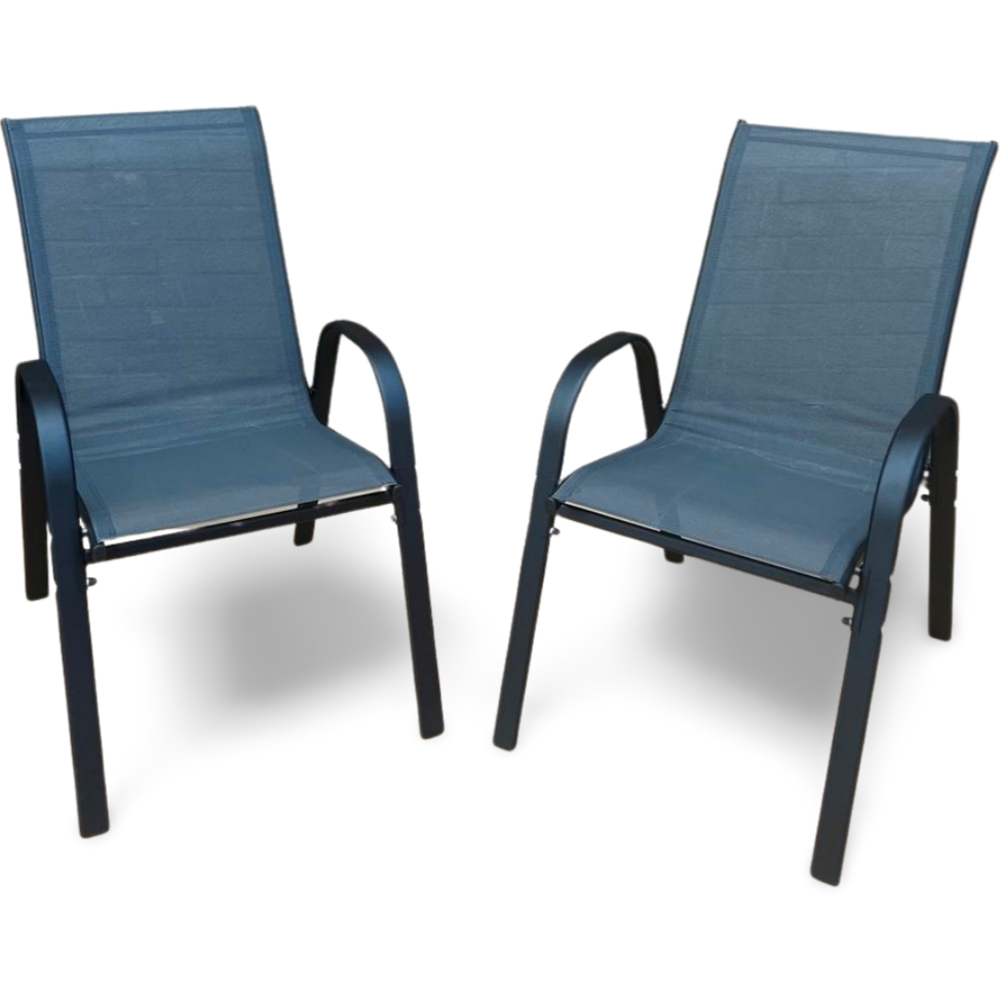 Outdoor Living Set of 2 Stacking Garden Dining Chair Image 2