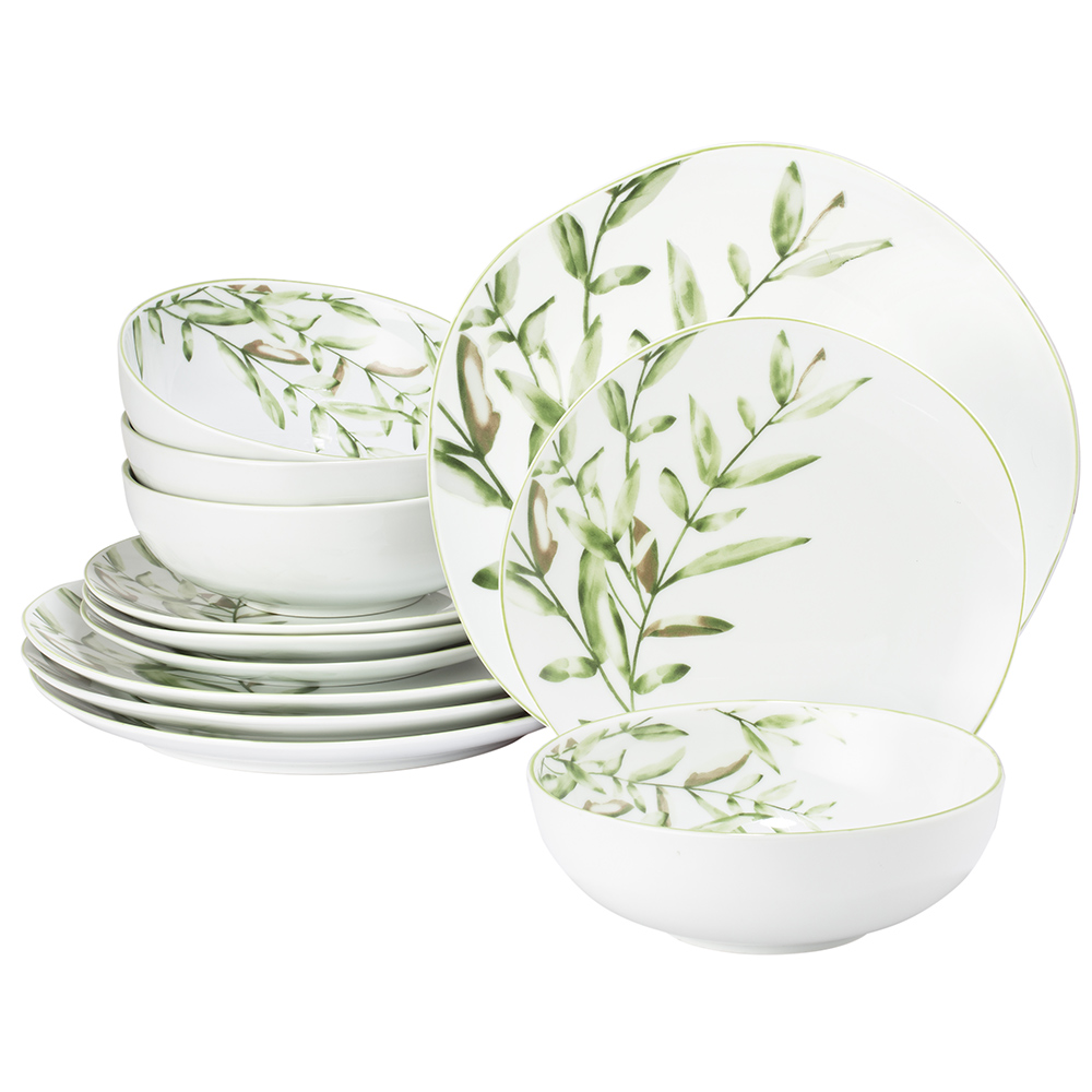 Waterside Artisan Leaf 12 Piece Dinner Set Image 1