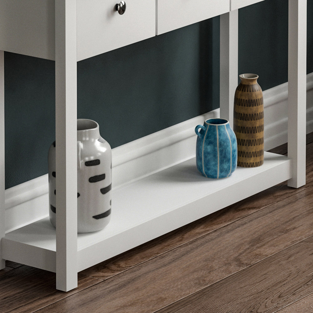 Vida Designs Arlington 3 Drawer White and Oak Console Table Image 5
