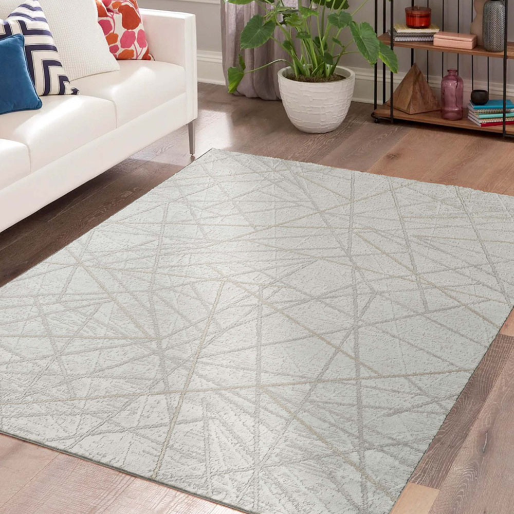 Desire Rugs Perla Grey Modern Abstract Linear Axis Design Rug 200 x 290cm Image 5