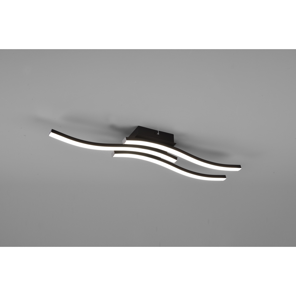 TRIO Route Matt Black 3 Light LED Ceiling Light Image 2