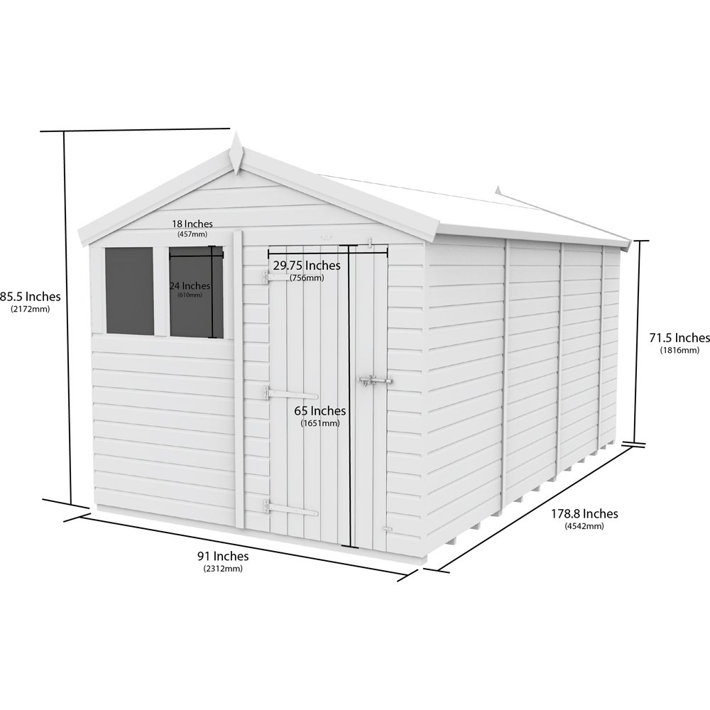 DIY Sheds 8 x 15ft Tongue and Groove Timber Apex Security Shed Image 9