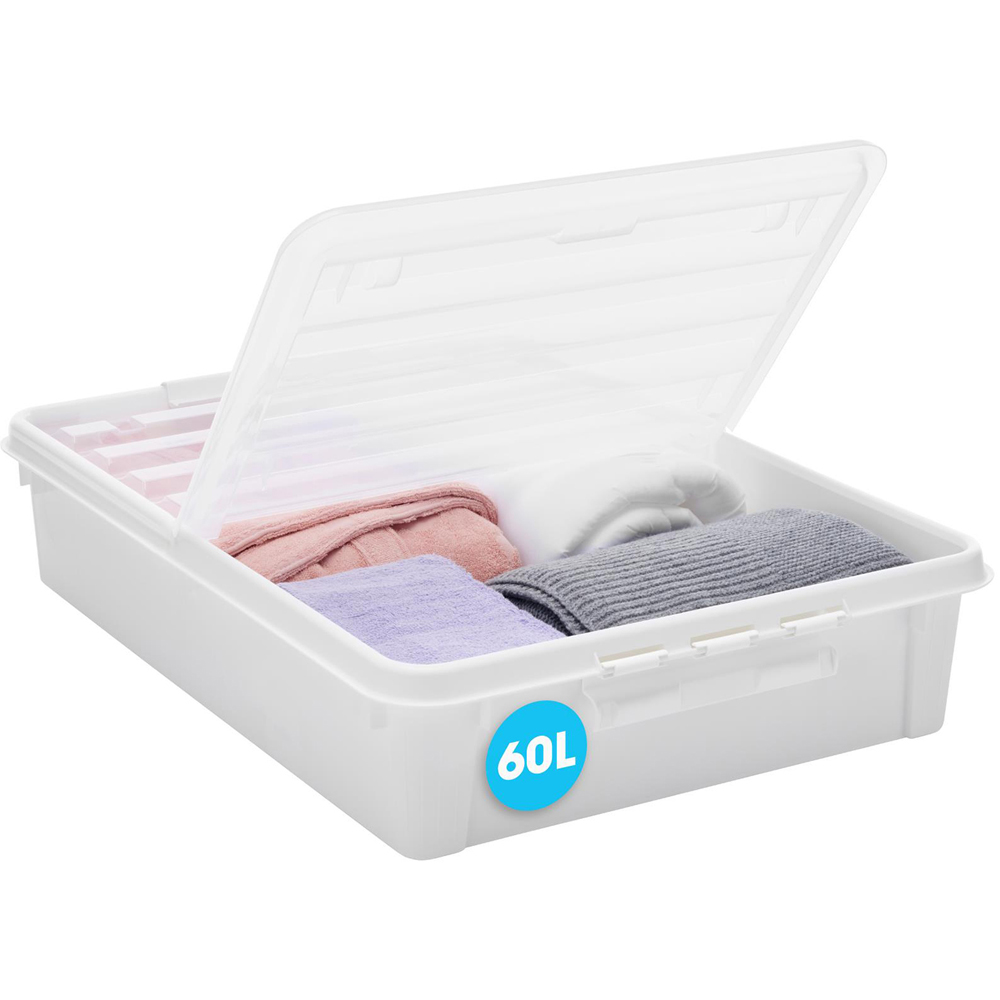SmartStore Bedroller Underbed Storage Box with Transparent Lid 60L 4 Pack Image 4