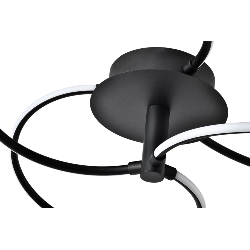 Happy Homewares Fan Shape Matt Black Sand LED Ceiling Light Image 4