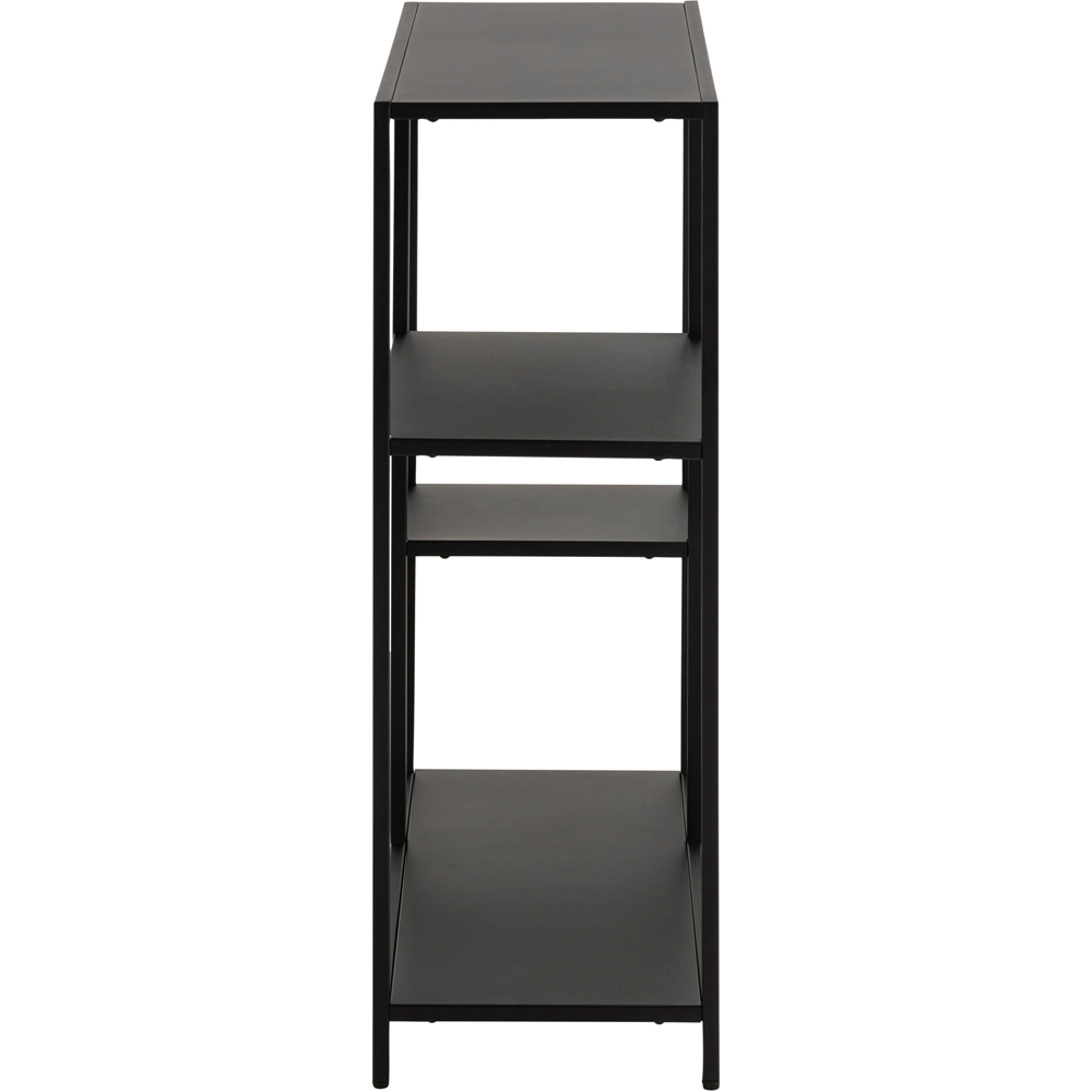Florence Newcastle 4 Shelf Matt Black Asymmetrical Bookcase Image 4