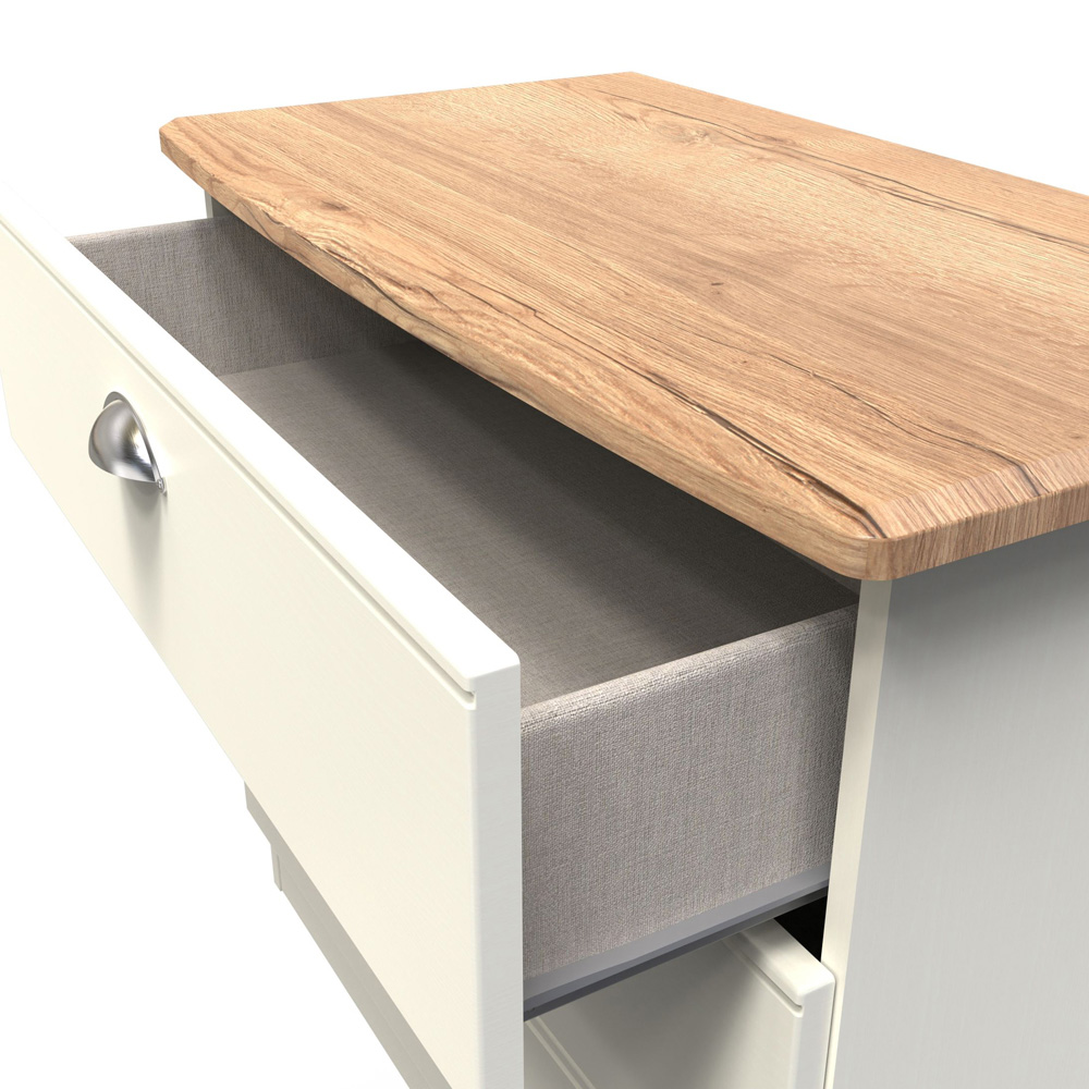 Crowndale Victoria 3 Drawer Cream Ash and Oak Chest of Drawer Image 5