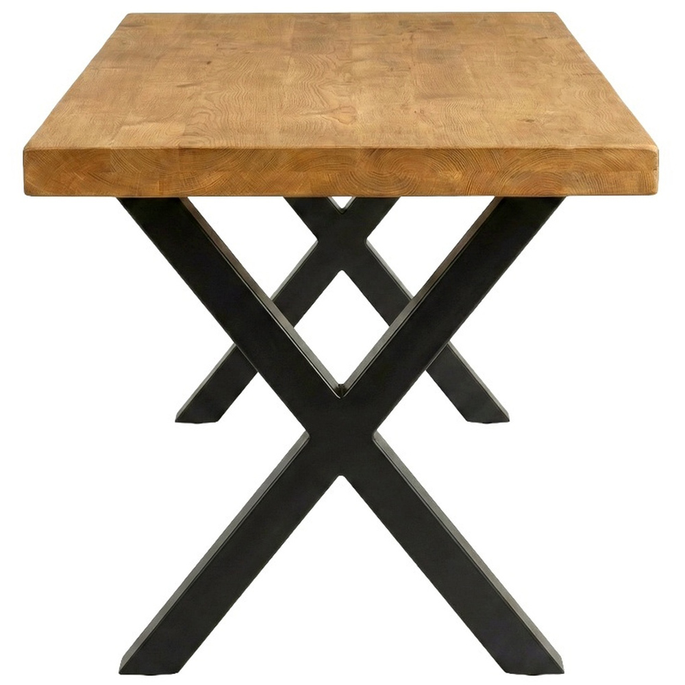 Homebase Mid Oak 6 Seater Chunky and Sturdy Dining Table 70 x 160cm Image 2