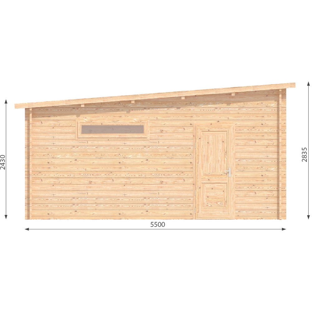 Shire Garage 22 x 18ft 2 Double Door Pent Log Cabin Image 8