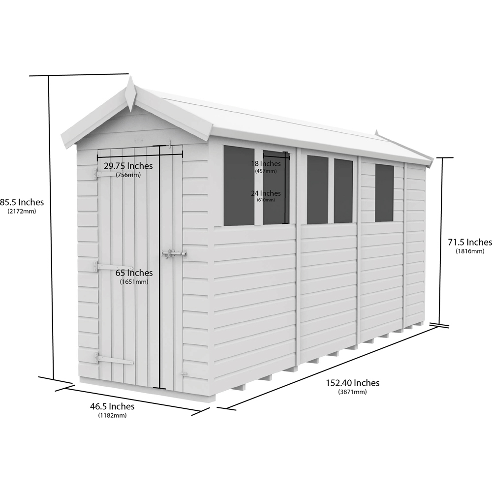 DIY Sheds 4 x 13ft Tongue and Groove Timber Apex Garden Shed Image 9
