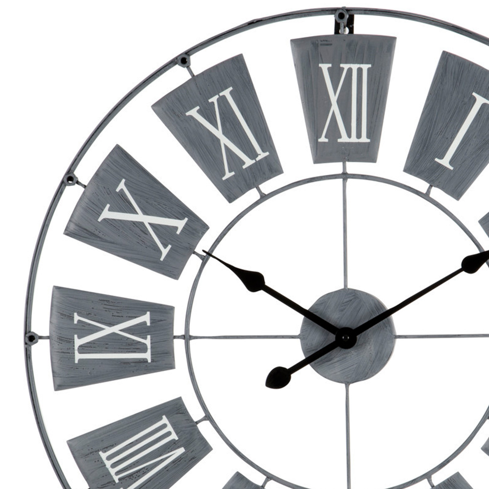Premier Housewares Grey Metal Small Round Wall Clock 70cm Image 4