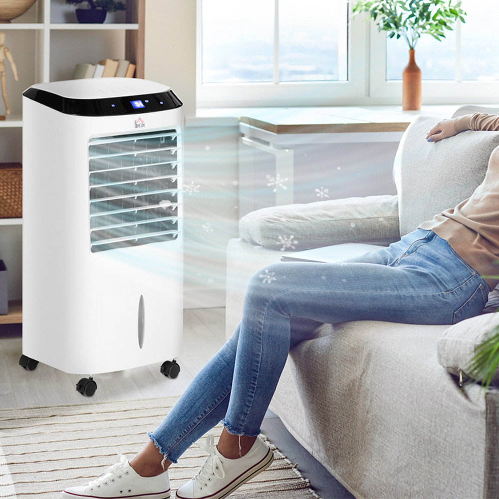 HOMCOM Black and White Evaporative Air Cooler with Remote 10L Image 2