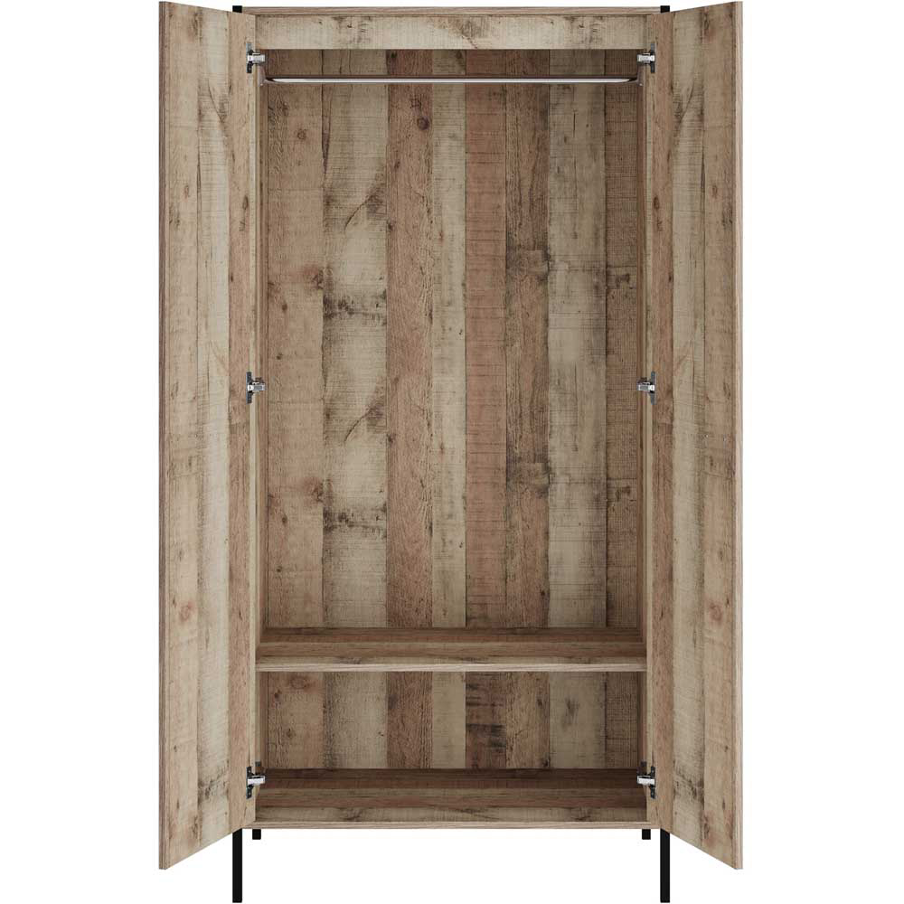 Hoxton 2 Door Oak Effect Finish Wardrobe Image 5