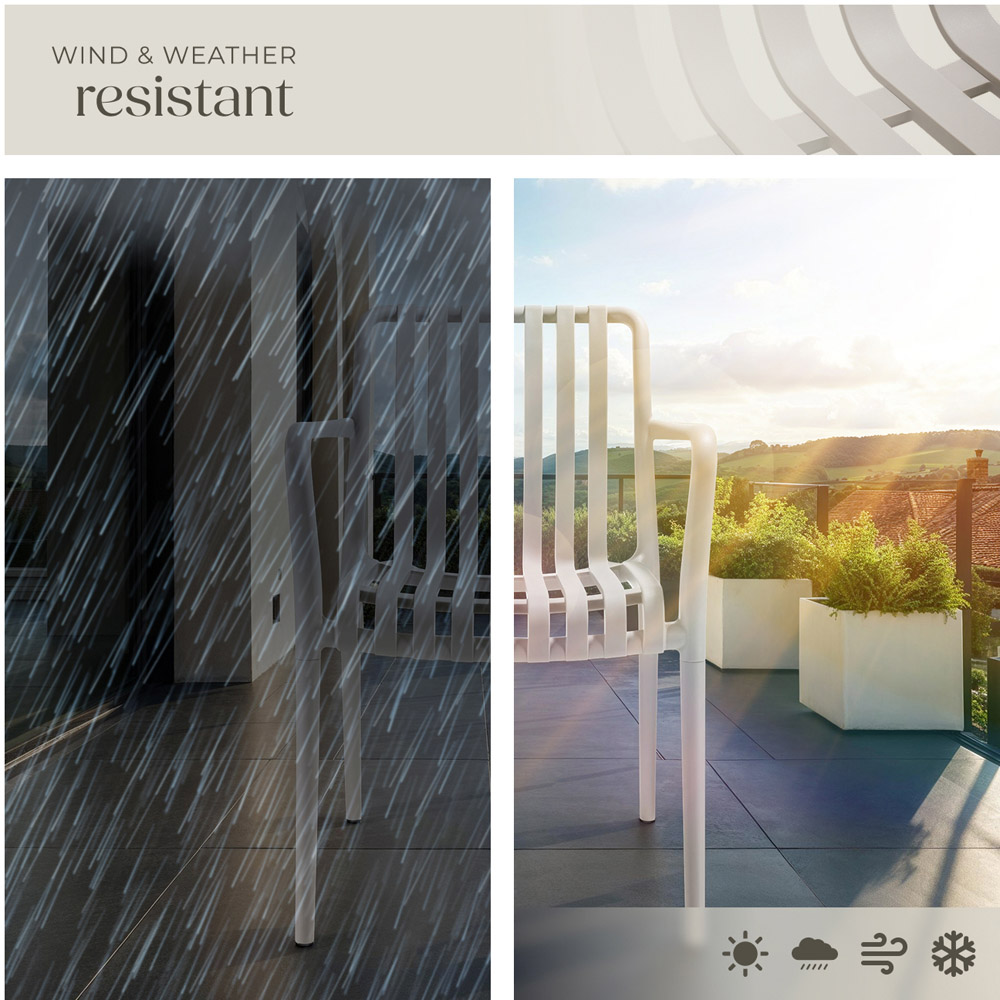 tectake Alcudia Set of 2 Taupe Garden Chair Image 7