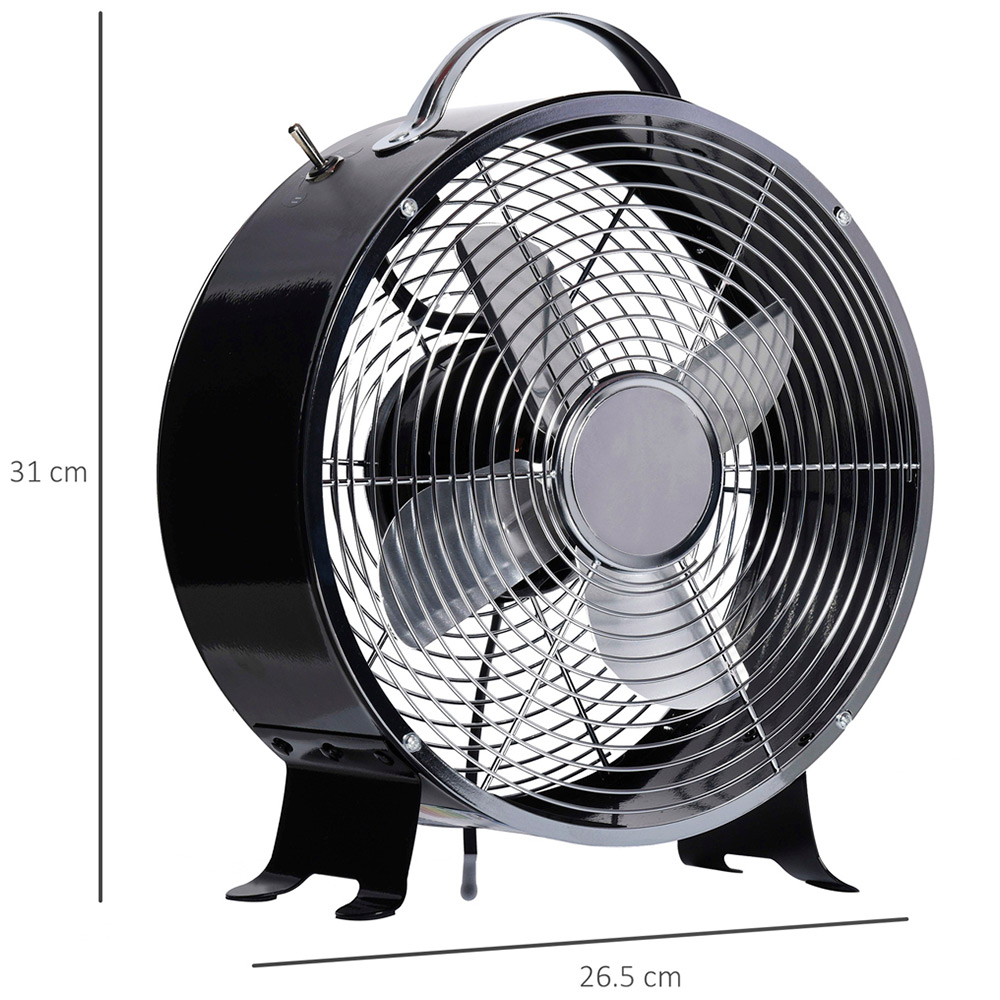HOMCOM Black Desk Clock Fan 12 inch Image 6
