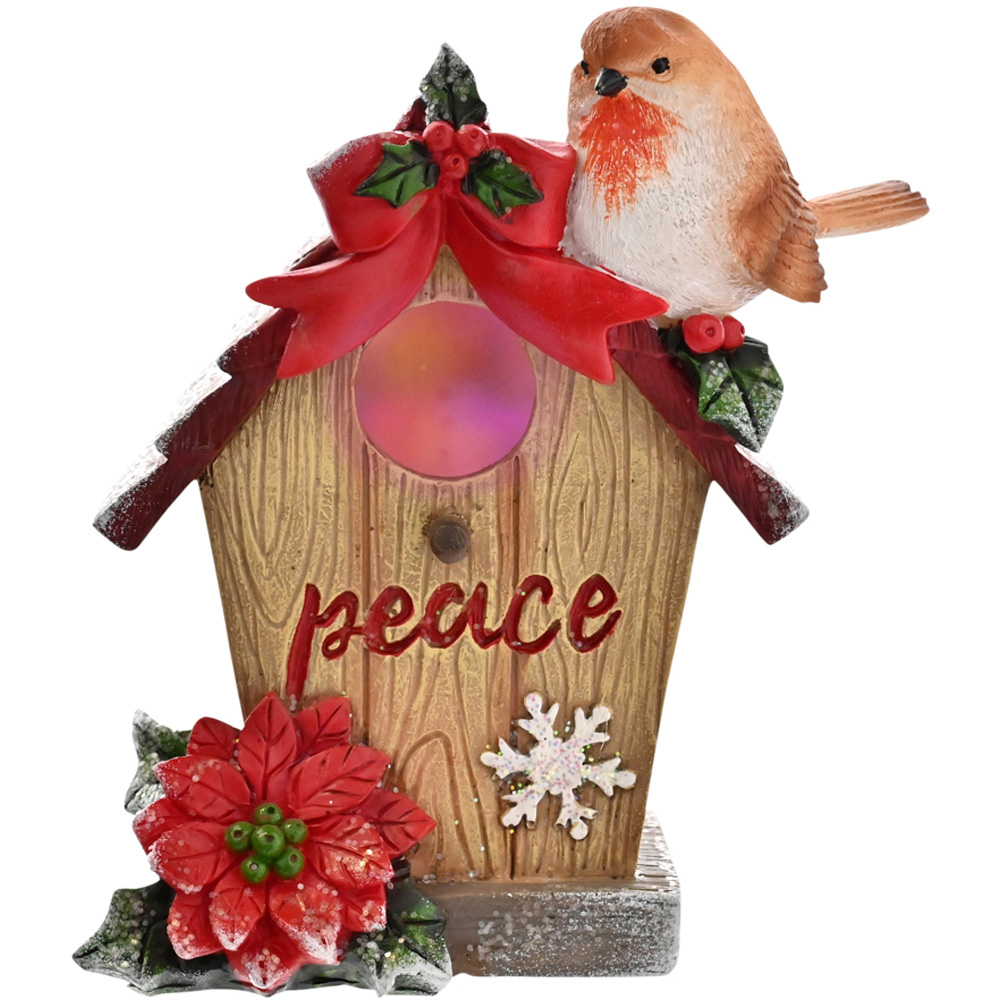 The Seasonal Gift Co. Robin Bird House Christmas Figurine Image 2