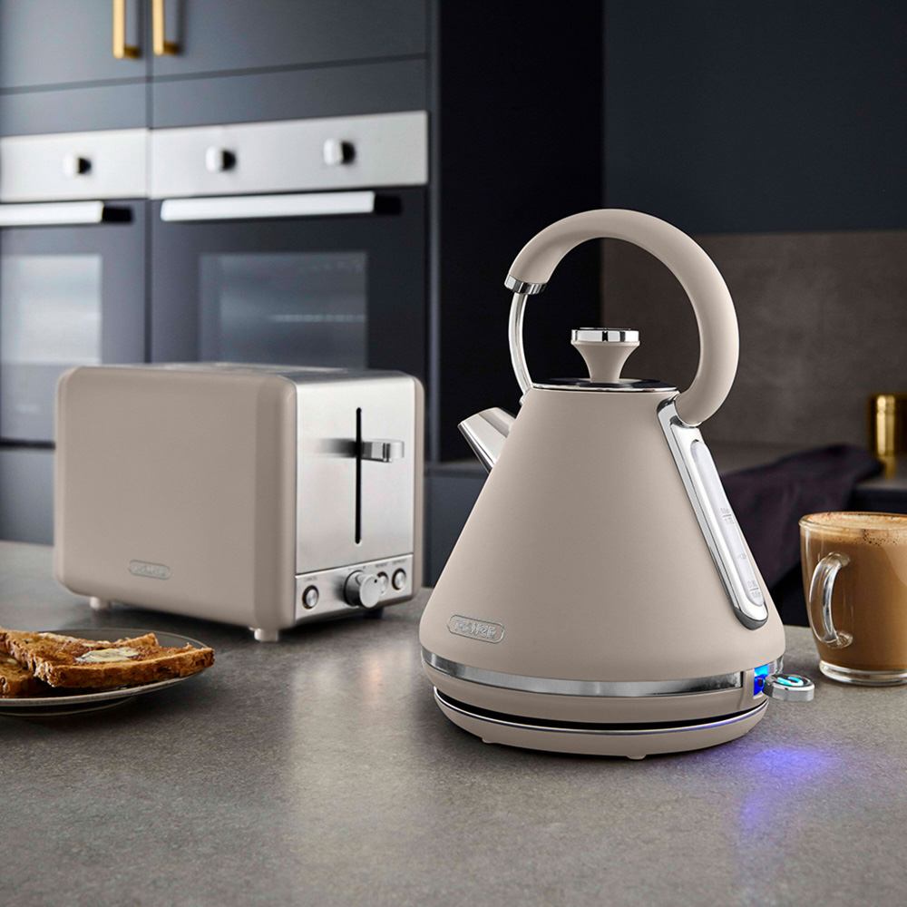 Tower Cavaletto EEJB186 Latte 4 Slice Toaster with 1.7L Kettle Set Image 7