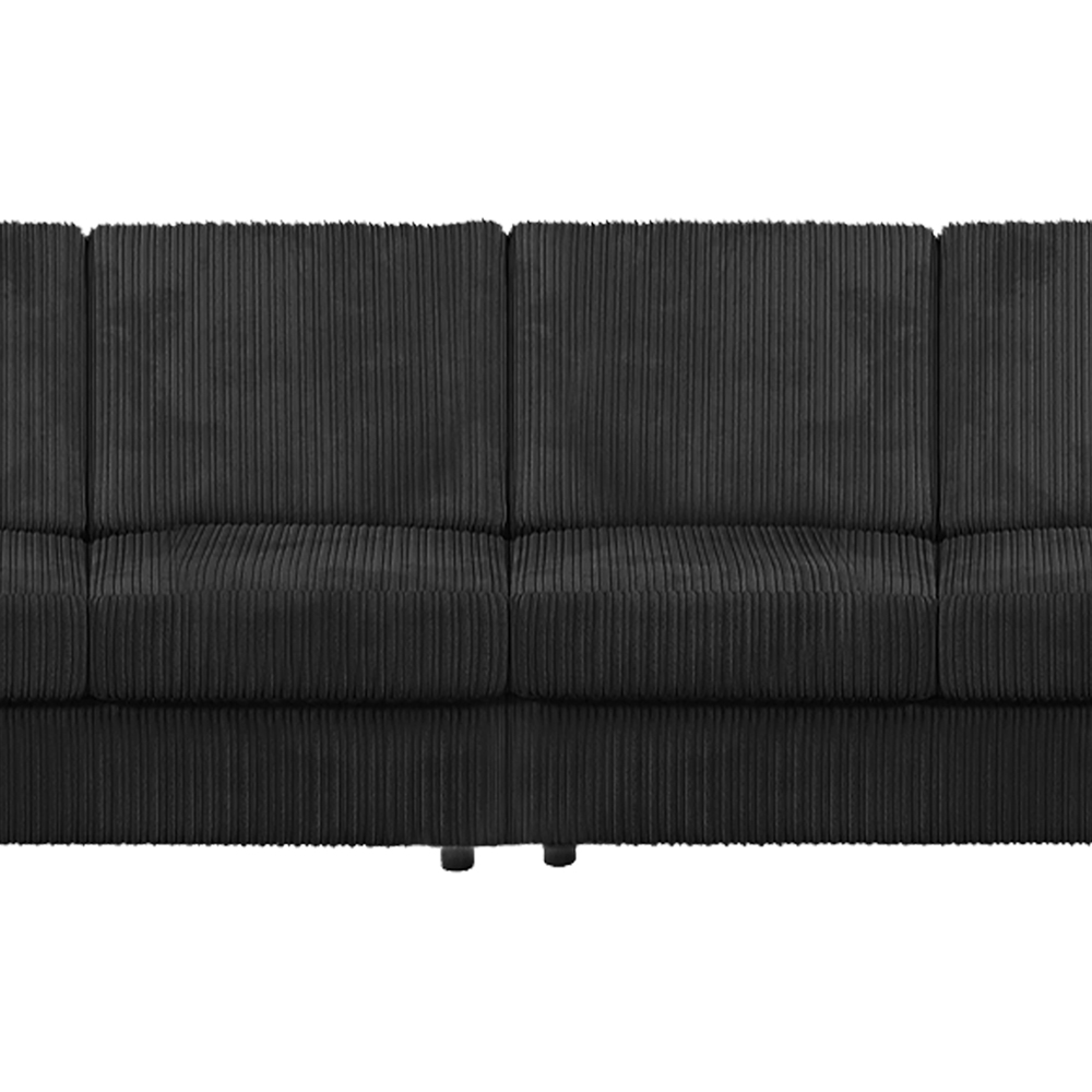 Luxor 4 Seater Black Jumbo Cord Full Back Sofa Image 3