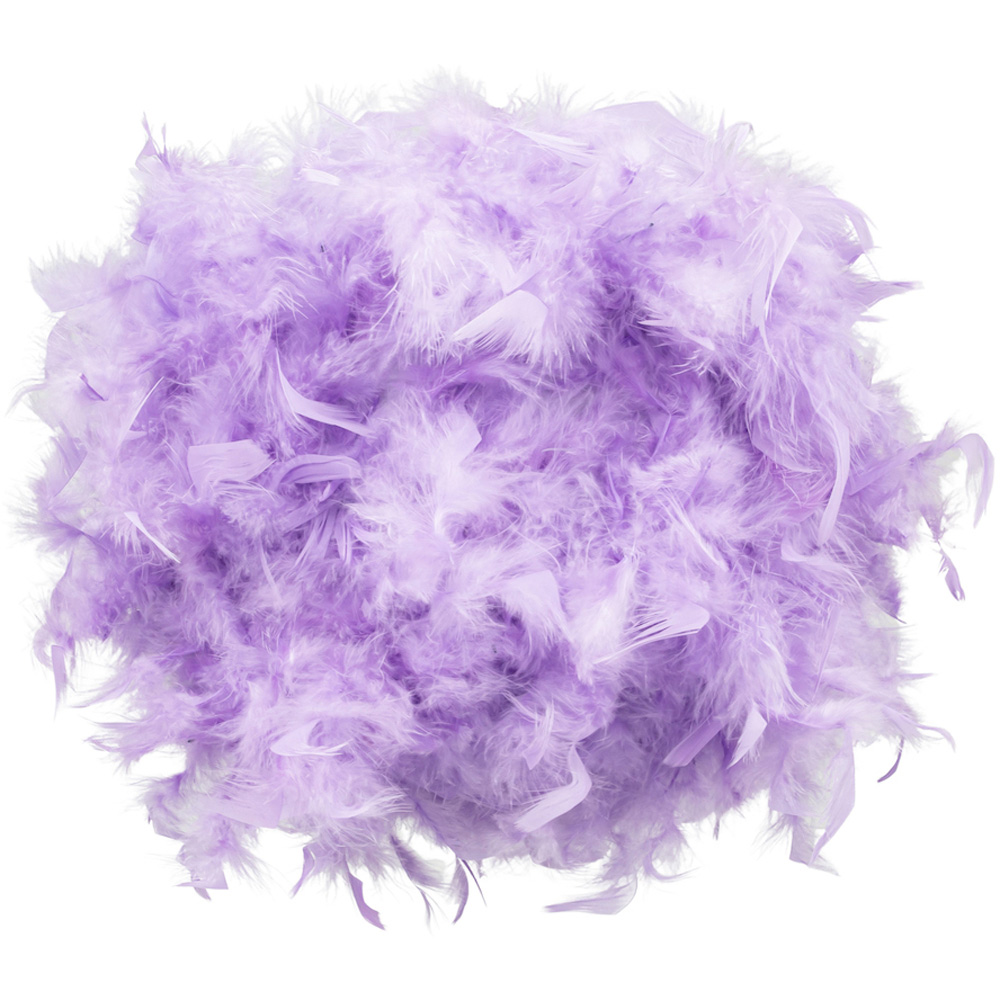 Happy Homewares Lilac Feather Decorated Pendant Shade Image 5