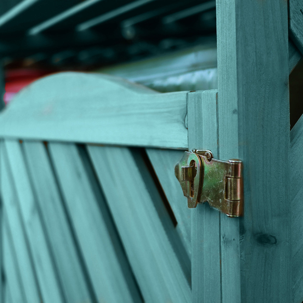 Jack Stonehouse 7 x 3ft Green Wooden 3 Bay Triple Wheelie Bin Storage Shed Image 3