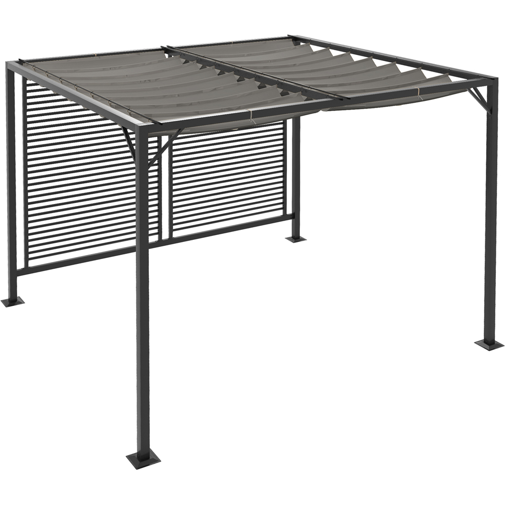 Outsunny 3 x 2.8m Grey Retractable Sun Shade Pergola Roof Image 2