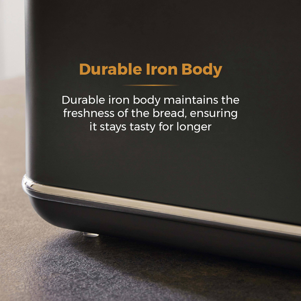 Tower Renaissance 16L Black and Chrome Bread Bin Image 4