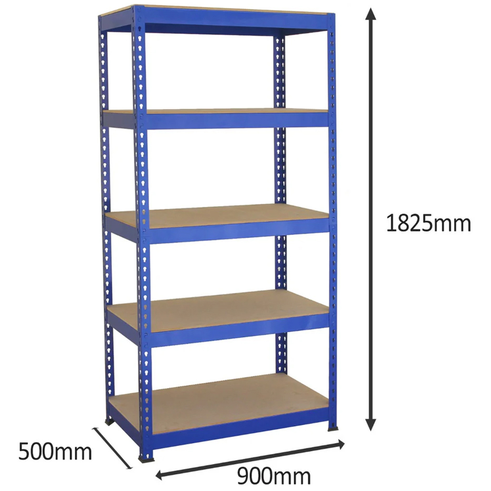 MonsterShop Q-Rax Blue Metal Racking Unit 182.5 x 90 x 50cm 3 Pack Image 6
