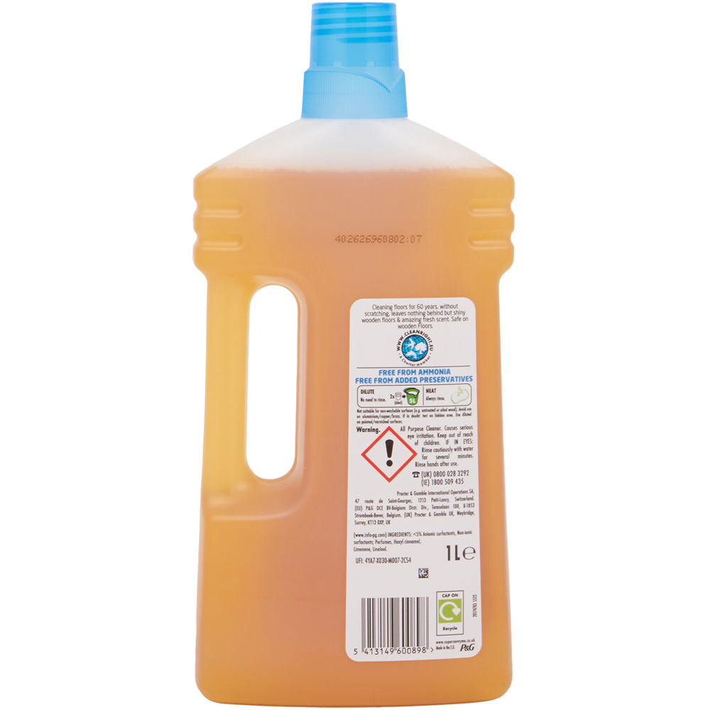 Flash Orange Peel Oil All Purpose Wood Floor Cleaner 1L Image 2