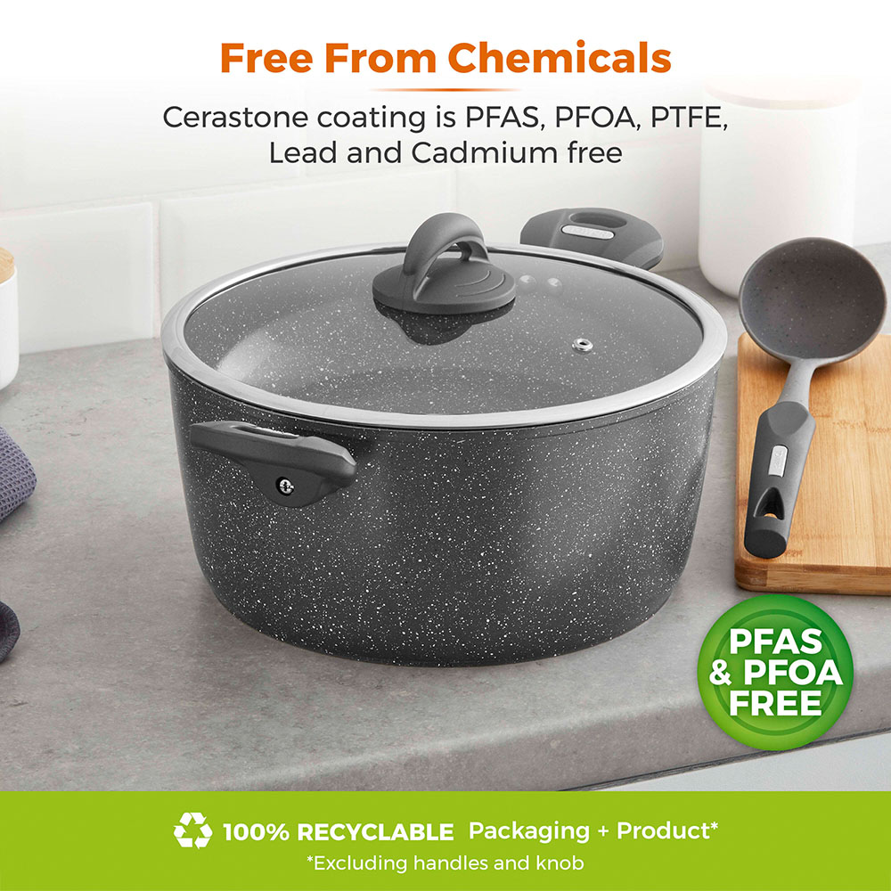 Tower Cerastone Grey 28cm Casserole Image 7