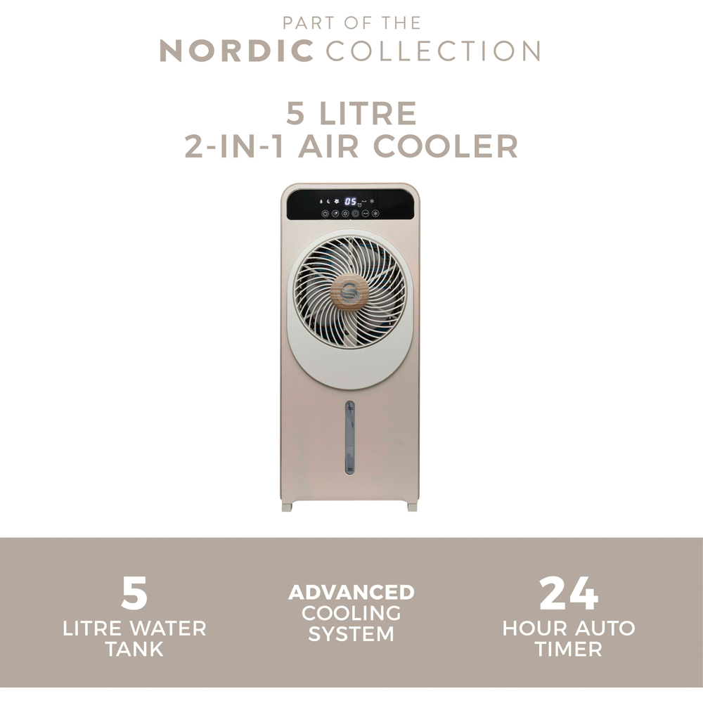 Swan Nordic 2-in-1 Oatmeal Honeycomb Filter Air Cooler 5L Image 3